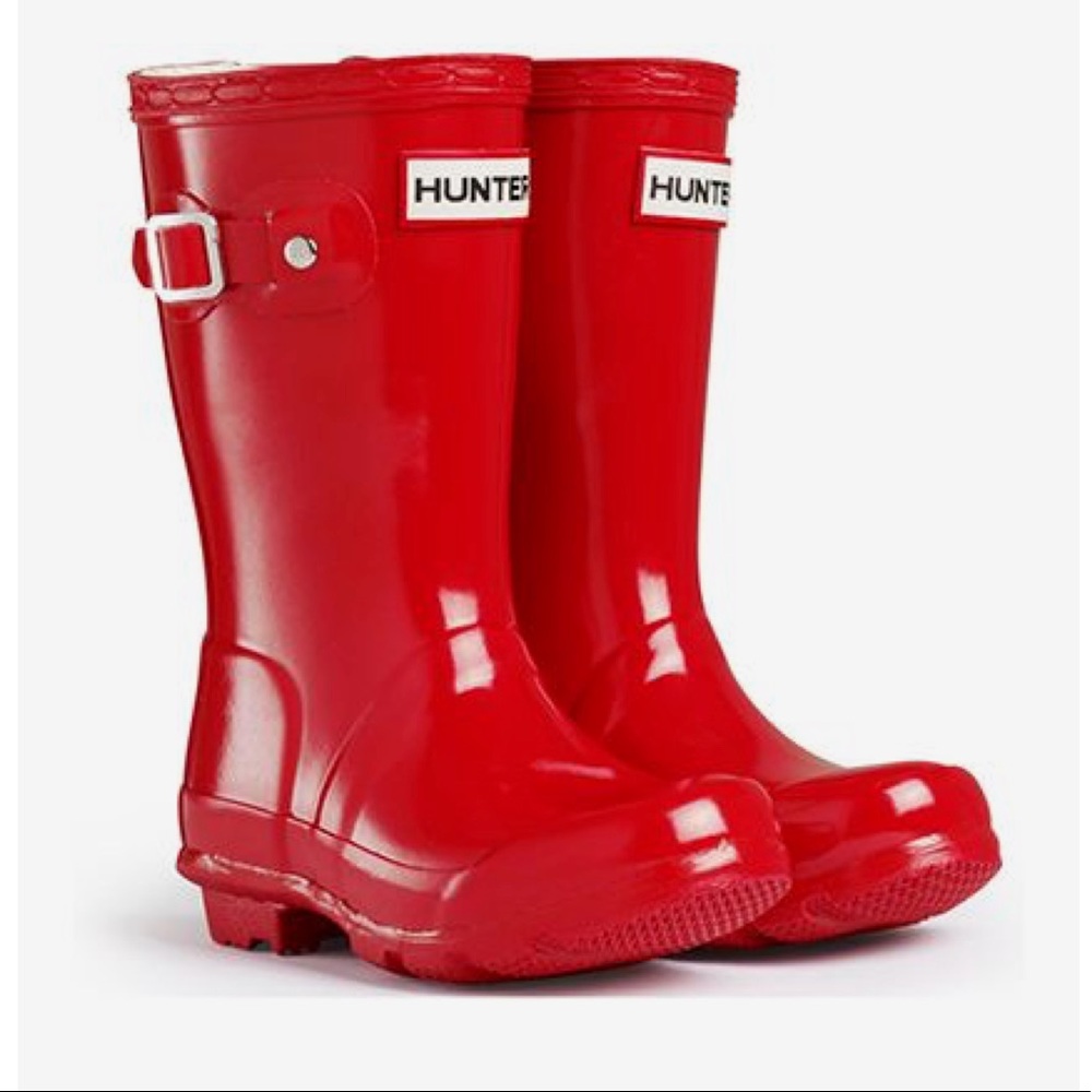 Short red hunter boots